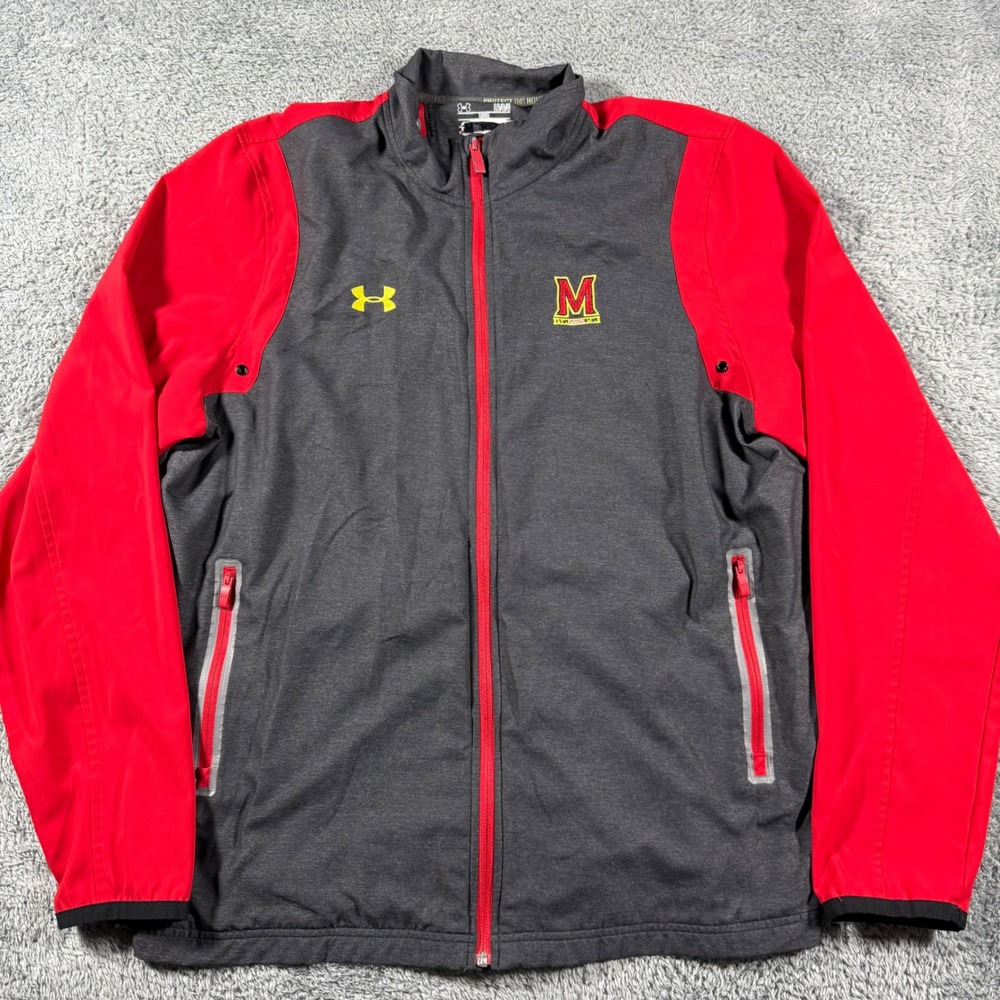 Under Armour Maryland Terrapins Player Issue Track Jacket Mens Large Big Logo
